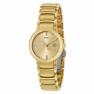 Rado Centrix Quartz Analog Date Gold Tone Stainless Steel Watch# R30528253 (Women Watch)