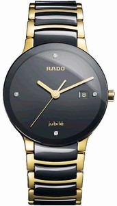 Rado Centrix Quartz Diamonds Black Dial Ceramic and Stainless Steel Watch#R30929712 (Men Watch)