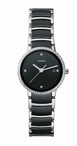 Rado Centrix Quartz Diamond Dial Date Diamond Bezel Stainless Steel and Ceramic Watch# R30933712 (Women Watch)