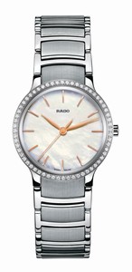 Rado Centrix Quartz Mother of Pearl Dial Diamond Bezel Stainless Steel Watch# R30936913 (Women Watch)