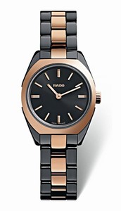 Rado Specchio Quartz Black Dial Ceramic Watch # R31988152 (Women Watch)