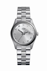 Rado Hyperchrome Quartz Diamond Hour Markers Dial Date Stainless Steel Watch# R32110713 (Women Watch)