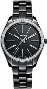 Rado Hyperchrome Quartz Analog Diamond Bezel Black Ceramic Watch# R32312152 (Women Watch)