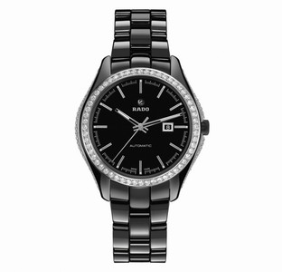 Rado Hyperchrome Automatic Analog Date Diamond Bezel Black Ceramic Watch# R32482152 (Women Watch)