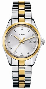 Rado Hyperchrome Quartz Diamond Dial Date Stainless Steel Watch# R32975712 (Women Watch)