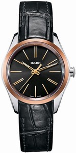 Rado Hyperchrome Quartz Analog Black Leather Watch# R32976155 (Women Watch)