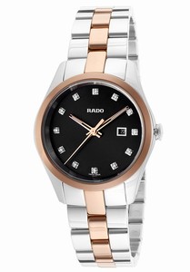 Rado Hyperchrome Quartz Diamond Hour Markers Dial Date Stainless Steel and Ceramos Watch# R32976712 (Women Watch)