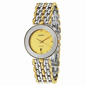 Rado Florence Quartz Gold Dial Date Two Tone Stainless Steel Watch# R48743253 (Men Watch)