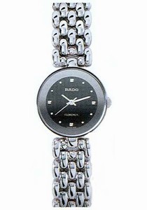 Rado Black Dial Stainless Steel Bracelet Band Watch #R48744153 (Women Watch)