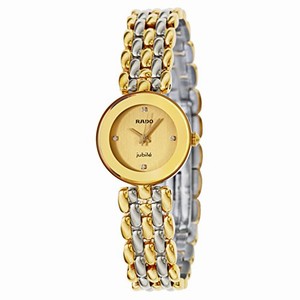 Rado Gold With Diamonds Dial Two Tone Bracelet Band Watch #R48745723 (Women Watch)