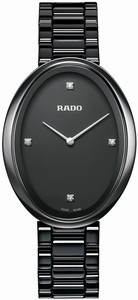 Rado Esenza Quartz Diamond Dial Black Ceramic Watch# R53093712 (Women Watch)
