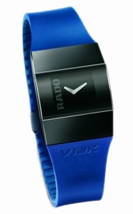 Rado Quartz Black Synthetic Diamond Black Dial Blue Caoutchouc Band Watch #R96548157 (Men Watch)