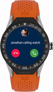 TAG Heuer Connected Modular 45 Smartwatch Black Mat Ceramic Bezel Orange Rubber # SBF8A8001.11FT6081 (Men Watch)