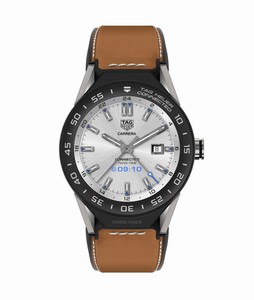 TAG Heuer Connected Modular 45 Smartwatch Ceramic Bezel Brown Leather Watch# SBF8A8001.11FT6110 (Men Watch)