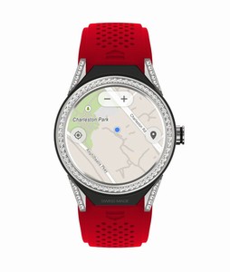 TAG Heuer Connected Modular 45 Smartwatch Diamond Bezel Red Rubber Watch# SBF8A8011.61FT6080 (Men Watch)
