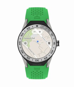 TAG Heuer Connected Modular 45 Smartwatch Stainless Steel Bezel Green Rubber # SBF8A8014.11FT6083 (Men Watch)