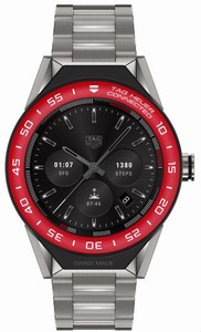 TAG Heuer Connected Modular 45 Smartwatch Red Aluminium Bezel Titanium Strap # SBF8A8015.10BF0608 (Men Watch)
