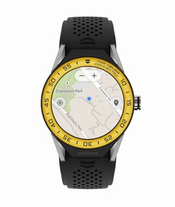 TAG Heuer Connected Modular 45 Smartwatch Yellow Aluminium Bezel Black Rubber # SBF8A8017.11FT6076 (Men Watch)