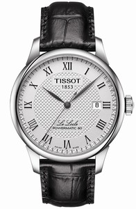 Tissot Powermatic 80 Roman Numerals Dial Date Black Leather Watch # T006.407.16.033.00 (Men Watch)