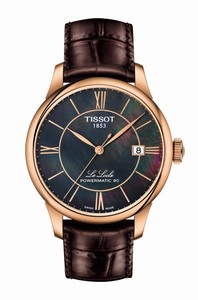 Tissot Le Locle Powermatic 80 Mother of Pearl Date Dial Brown Leather Watch# T006.407.36.388.00 (Women Watch)
