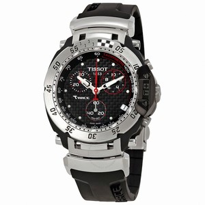 Tissot Quartz Chronograph Date Black Rubber Watch # T027.417.17.201.06 (Men Watch)