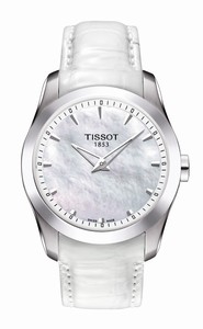 Tissot T-Trend Couturier Quartz Analog White Leather Watch# T035.246.16.111.00 (Women Watch)