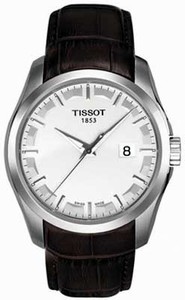 Tissot quartz White Dial Date Brown Leather Watch # T035.410.16.031.00 (Men Watch)