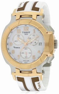 Tissot White Dial Fixed Rose Gold Pvd Band Watch #T048.417.27.012.00 (Women Watch)