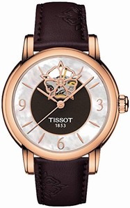 Tissot T-Classic Lady Heart Automatic Powermatic 80 Diamond Brown Leather Watch# T050.207.37.117.04 (Women Watch)