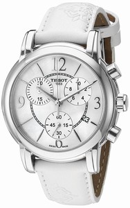 Tissot Quartz Mother of Pearl Chronograph Dial White Leather Watch # T050.217.17.117.00 (Women Watch)