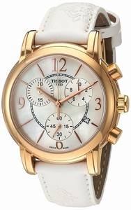 Tissot Quartz Chronograph Date White Leather Watch # T050.217.37.117.00 (Women Watch)
