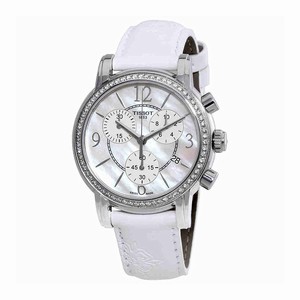 Tissot Mother Of Pearl Dial Fixed Stainless Steel Set With Diamonds Band Watch #T050.217.67.117.00 (Men Watch)