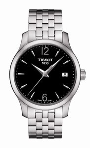 Tissot T-Classic Tradition Quartz Black Dial Date Stainless Steel Watch# T063.210.11.057.00 (Women Watch)