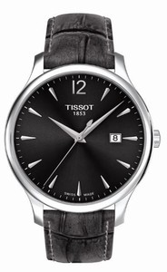 Tissot Quartz Analog Date Grey Leather Watch # T063.610.16.087.00 (Men Watch)