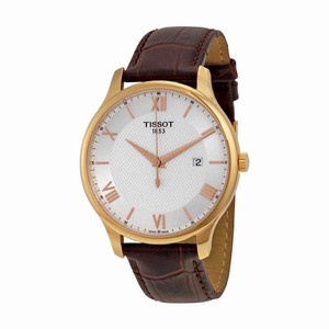 Tissot Silver Dial Fixed 18kt Gold Pvd Band Watch #T063.610.36.038.00 (Men Watch)