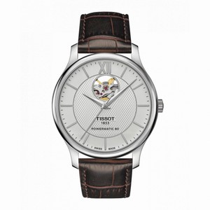 Tissot Powermatic 80 Open Heart Brown Leather Watch # T063.907.16.038.00 (Men Watch)