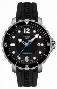 Tissot T-Sport Seastar 1000 Powermatic 80 Date Black Rubber Watch# T066.407.17.057.02 (Men Watch)