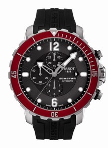 Tissot T-Sport Seastar 1000 Automatic Chronograph Date Black Rubber Watch# T066.427.17.057.03 (Men Watch)