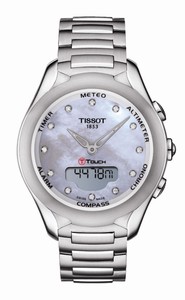 Tissot T-Touch Lady Solar Mother of Pearl Diamond Dial Stainless Steel Watch# T075.220.11.106.00 (Women Watch)