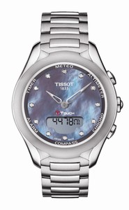 Tissot T-Touch Lady Solar Mother of Pearl Diamond Dial Stainless Steel Watch# T075.220.11.106.01 (Women Watch)