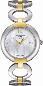 Tissot Carson Quartz Date Two Tone Mother of Pearl Pinky Series Watch # T084.210.22.117.00 (Women Watch)