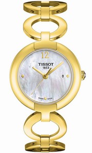 Tissot Carson Quartz Date Gold Tone Mother of Pearl Pinky Series Watch # T084.210.33.117.00 (Women Watch)