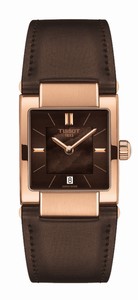 Tissot T-Trend T02 Quartz Brown Mother of Pearl Dial Date Brown Leather Watch# T090.310.37.381.00 (Women Watch)