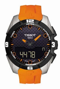 Tissot T-Touch Expert Solar Electronic Lcd Titanium Case Orange Silicone Watch# T091.420.47.051.01 (Men Watch)