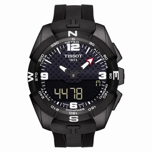 Tissot Black Carbon Fiber Dial Rubber Band Watch #T091.420.47.057.01 (Men Watch)