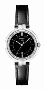 Tissot T-Trend Flamingo Quartz Black Dial Date Black Leather Watch# T094.210.16.051.00 (Women Watch)