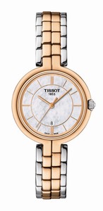 Tissot T-Trend Flamingo Quartz Mother of Pearl Dial Date Two Tone Stainless Steel Watch# T094.210.22.111.00 (Women Watch)