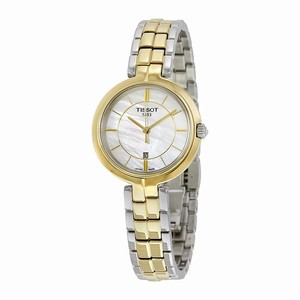 Tissot White Mother Of Pearl Dial Fixed Gold Pvd Band Watch #T094.210.22.111.01 (Women Watch)