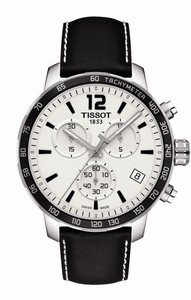 Tissot T-Sport Quickster Quartz Chronograph Date Black Leather Watch# T095.417.16.037.00 (Men Watch)