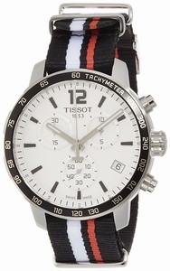 Tissot Silver Dial Fixed Stainless Steel With Black Top Ring Showing Band Watch #T095.417.17.037.01 (Women Watch)